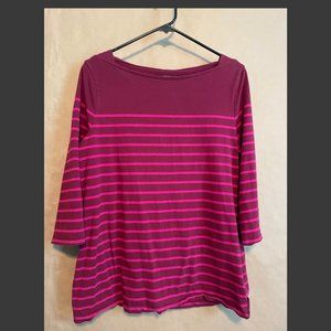 A New Day Pink Striped 3/4 Sleeve Shirt, Women's Size XL